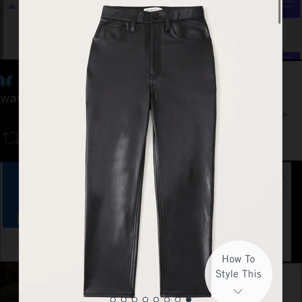 Abercrombie vegan leather curve ankle straight
